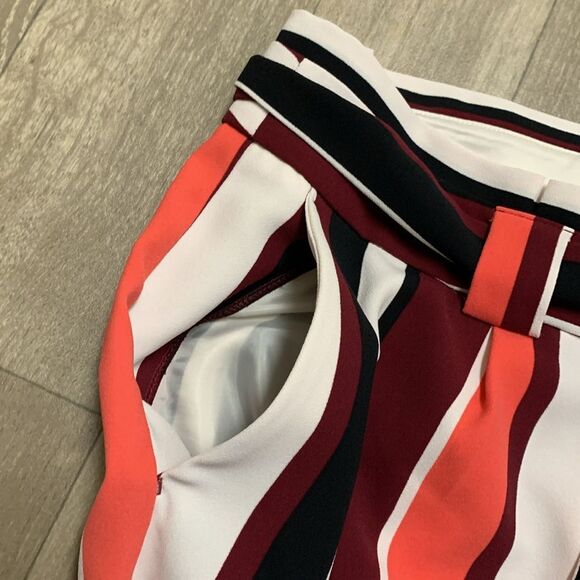 Womens Express Striped High Rise Ankle Career Business Work Pants - Picture 5 of 8